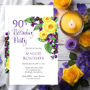 Search for yellow rose birthday invitations 90th birthday party