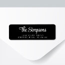 Search for black monogram return address labels Stylish