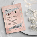Search for glam sweet 16 invitations Rose gold