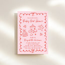 Search for pink and red baby shower invitations Coquette bow