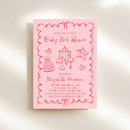 Search for pink and red baby shower invitations Coquette bow
