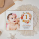 Search for flower 1st birthday invitations Girl first birthday