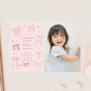 Search for pink bow birthday invitations Whimsical