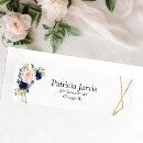 Search for navy floral return address labels Chic