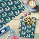 Search for mermaid wrapping paper Teal