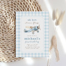 Search for vintage plane invitations Blue airplane