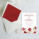 Recherche de rouge et ivoire invitations Vintage