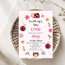 Search for lady bug birthday invitations Flower