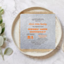 Search for orange silver invitations Glitter