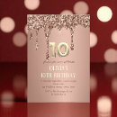Search for girls 10th birthday invitations Rose gold
