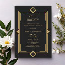 Search for 50th anniversary dinner invitations Black and gold