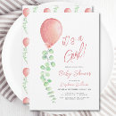 Search for its a girl invitations Simple elegant modern