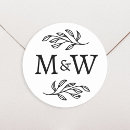 Search for monogrammed wedding stickers Modern elegant