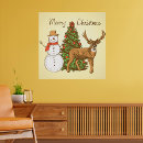 Search for christmas reindeer art Retro