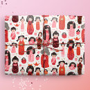 Search for japanese doll wrapping paper Kawaii