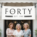 Search for 40th birthday banners Black and white