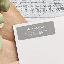 Search for grey and white monogram wedding return address labels Family name monogram