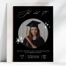 Search for black and white graduation invitations She did it