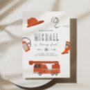 Recherche de camion de pompiers rouge invitations D'anniversaire de pompier