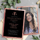 Search for rose gold graduation invitations Caduceus