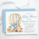 Search for blue and silver baby shower invitations Hot air balloon