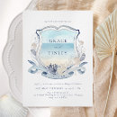 Search for watercolor crest wedding invitations Dusty blue