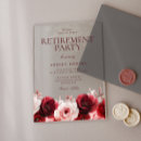 Search for red rose retirement party invitations Burgundy