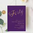 Search for purple 40th birthday invitations Modern