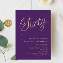 Search for purple 60th birthday invitations Elegant