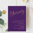Search for purple 70th birthday invitations Purple and gold