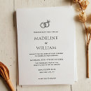 Search for rings wedding invitations Black and white