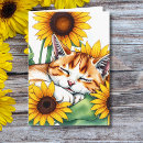 Search for cat and sunflowers cards For her