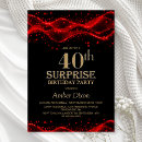 Search for red and black 40th birthday invitations Modern