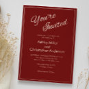 Recherche de rouge cramoisi invitations Minimaliste