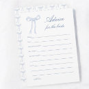 Search for blue advice cards Bridal shower activity