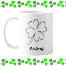 Recherche de shamrock irlandais tasses Personnalisée