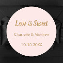 Search for love is sweet stickers Bride and groom