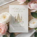 Search for castle baby shower invitations Pink and gold