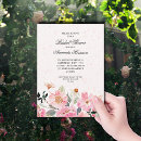 Search for pink flowers bridal shower invitations Elegant modern floral