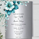 Search for turquoise silver wedding invitations Chic