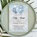 Search for silver glitter baby shower invitations Blue