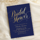 Search for navy and gold bridal shower invitations Elegant