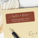 Search for red brown return address labels Minimalist