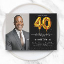 Search for black balloons 40th birthday invitations Elegant