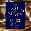 Search for 100th celebration birthday invitations Gold
