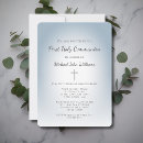 Recherche de boy petite communion invitations Bleu poussiéreux
