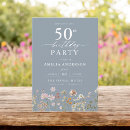 Search for dusty blue birthday invitations Watercolor