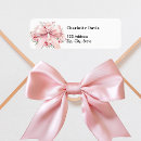 Search for bow wedding return address labels Pink
