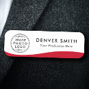Search for red name tags Small business employee