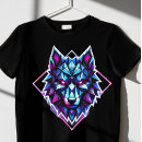Search for geometric wolf tshirts Black